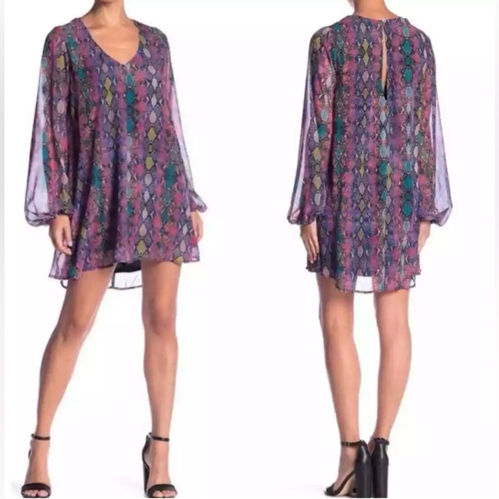 Show me your Mumu Oh my Boa boho snake print tunic‎ dress size Large Women’s